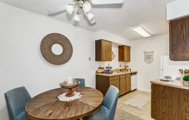 Separate Dining Area with Ceiling Fan