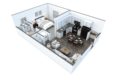 1 bed, 1 bath, 491 sqft, $1,098