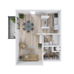 Studio, 1 bath, 525 sqft, $875