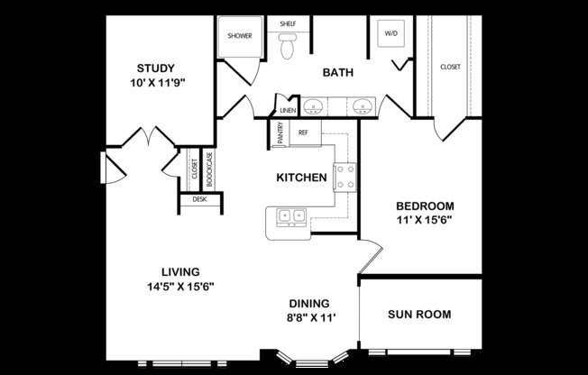 1 bed, 1 bath, 1,126 sqft, $1,875, Unit 6305