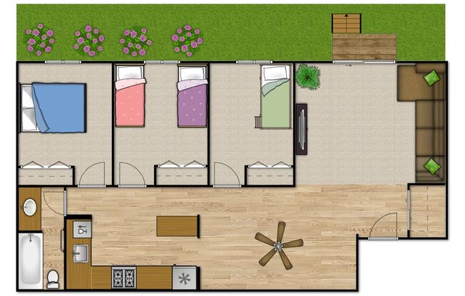 3 beds, 1 bath, 1,118 sqft, $1,790, Unit 633598