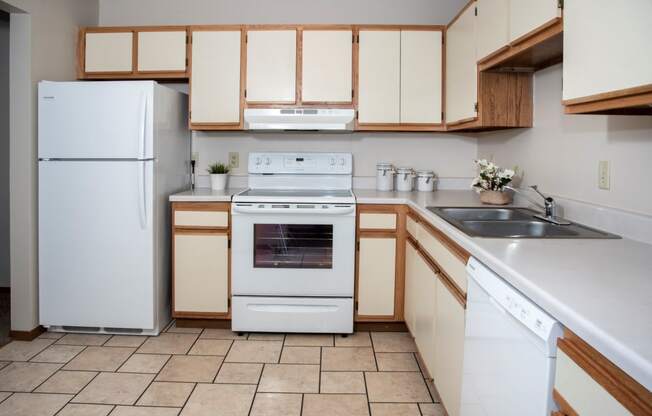 Classic 2 bedroom, 1.5 bath, kitchen at Cinnamon Ridge Apartments, Eagan