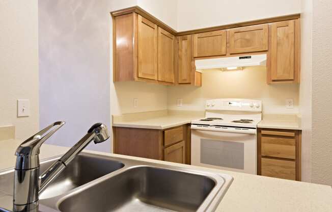 Kitchen with Pantry at Park Ridge Apartments, Fresno