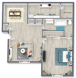 1 bed, 1 bath, 550 sqft, $799