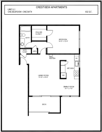 1 bed, 1 bath, 932 sqft, $2,800