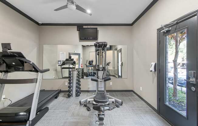 the preserve at ballantyne commons fitness room with gym equipment