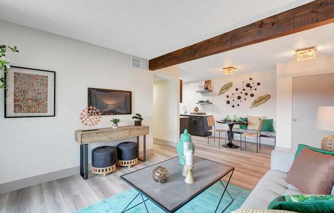 A living room with a fireplace and a couch.