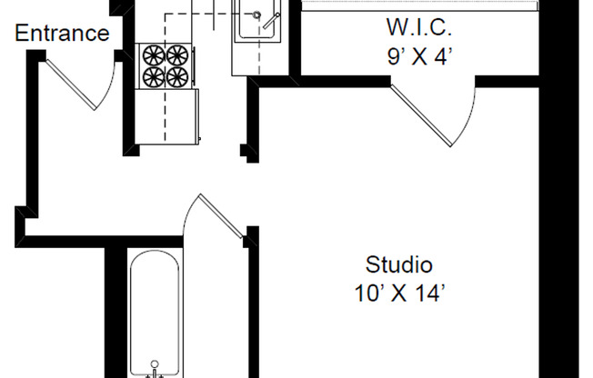 Studio, 1 bath, 300 sqft, $1,385, Unit 530-611