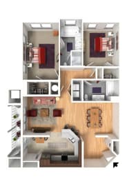 2 beds, 2 baths, 1,287 sqft, $2,742
