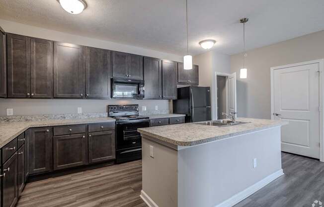 Fully Equipped Kitchen at The Residences at Akita Lane, Canal Winchester, OH