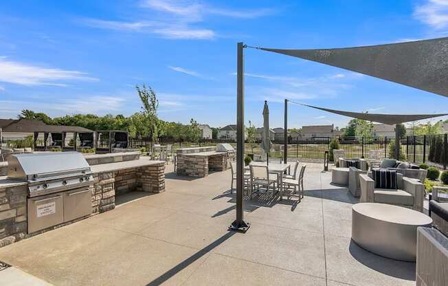 Slate at Fishers District Modern Villas and Townhomes in Fishers, Indiana Patio with BBQ