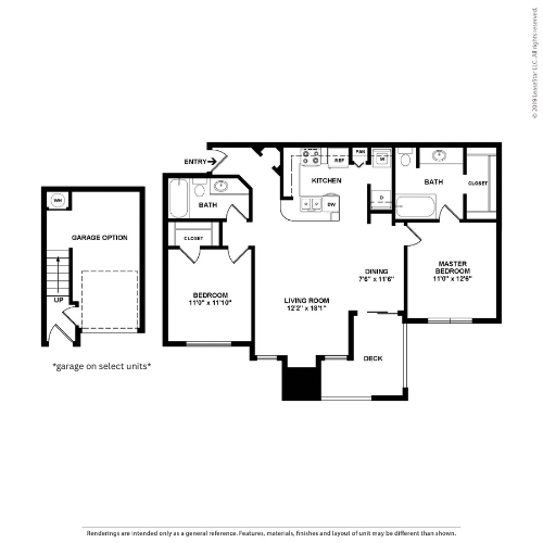 2 beds, 2 baths, 1,032 sqft, $1,530