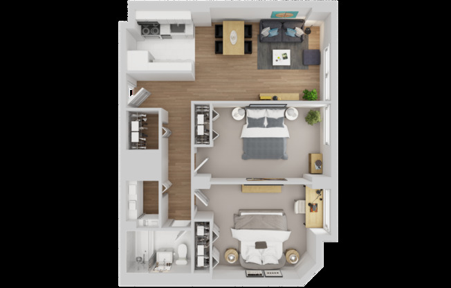 2 beds, 1 bath, 720 sqft, $1,528, Unit 611