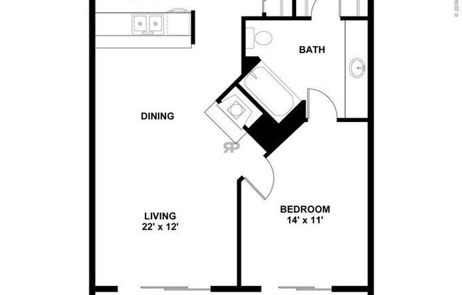 1 bed, 1 bath, 740 sqft, $1,210