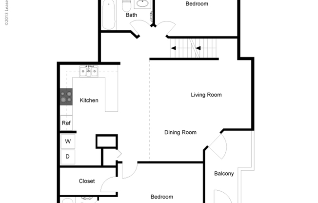 2 beds, 2 baths, 1,208 sqft, $1,599