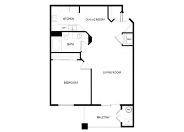 1 bed, 1 bath, 884 sqft, $1,570
