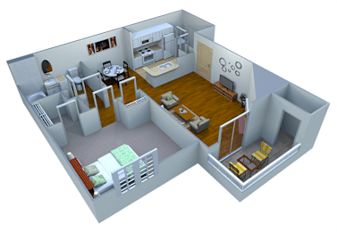 1 bed, 1 bath, 751 sqft, $1,046