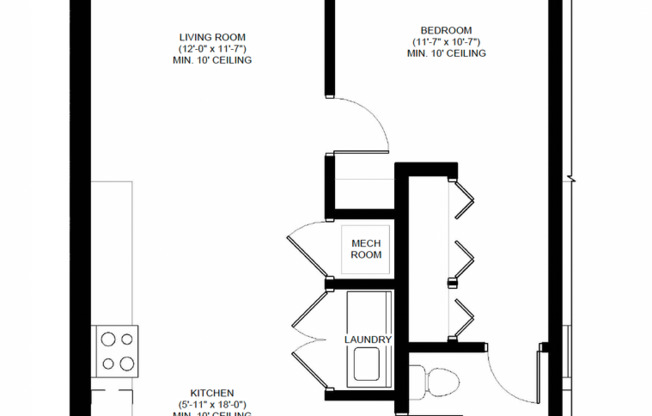 1 bed, 1 bath, 668 sqft, $1,625, Unit #109