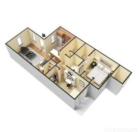 2 beds, 2 baths, 950 sqft, $1,609