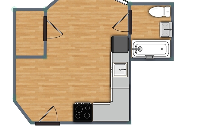 Studio, 1 bath, 300 sqft, $1,950, Unit 8