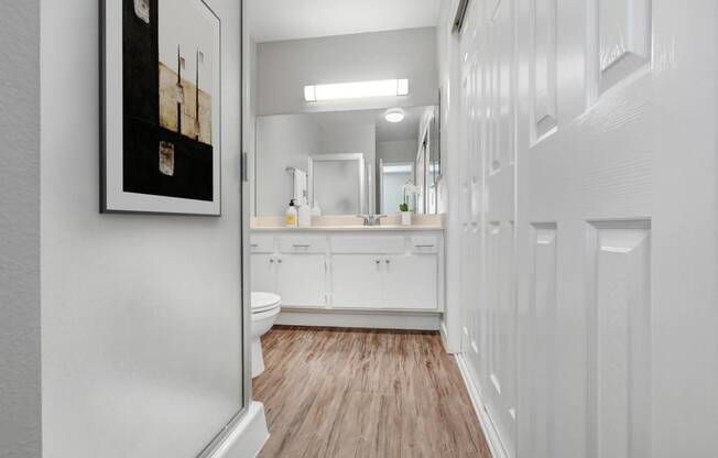 a bathroom with a toilet and a sink and a mirror