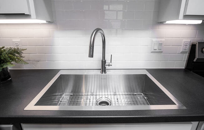 Sink in the kitchen at Bostad Apartments, Fargo
