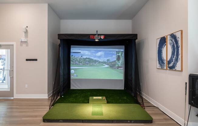 golf simulator  at The Edison at Tiffany Springs, Kansas City, MO, 64153