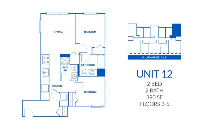 2 beds, 2 baths, 890 sqft, $2,695, Unit 830-312