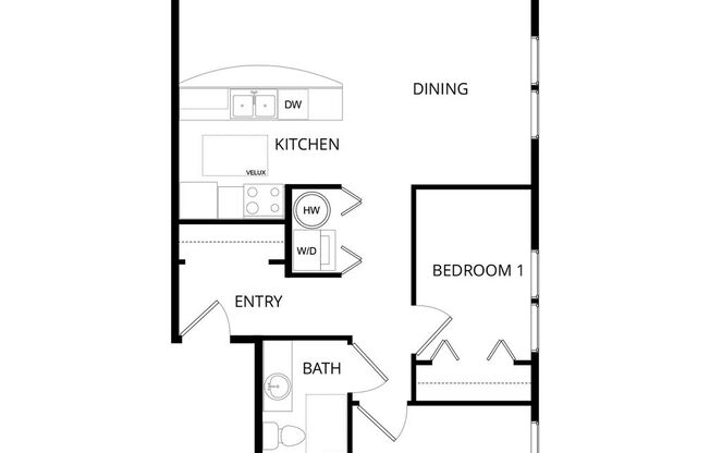2 beds, 1 bath, 833 sqft, $2,195, Unit A307