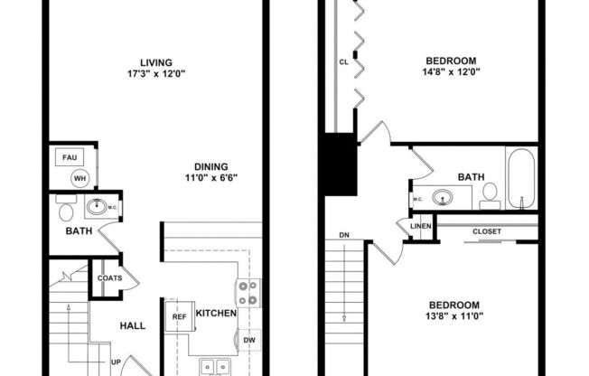 2 beds, 1.5 baths, 1,152 sqft, $2,095
