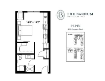 Studio, 1 bath, 480 sqft, $1,235