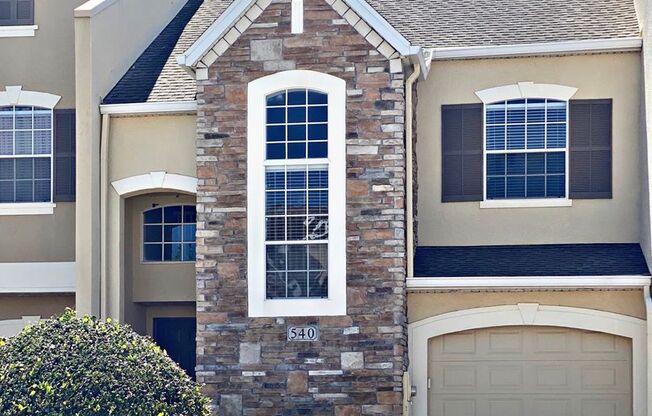 Move in September! Stunning 4 bedroom + Loft, 2.5 bath Townhome Gated community in Avalon Park. 1 car attached garage. HOA handles lawn care. Primary bedroom on 1st floor.