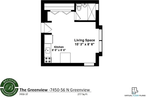 Studio, 1 bath, 250 sqft, $1,295, Unit 7450-67