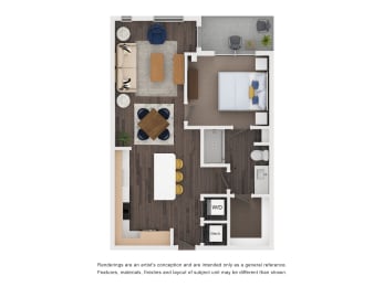 1 bed, 1 bath, 713 sqft, $1,870