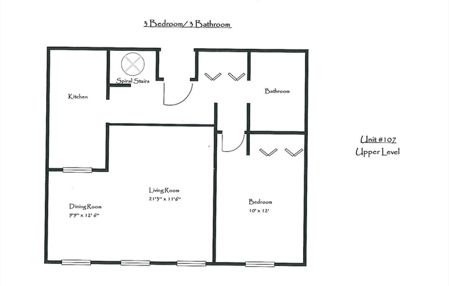 3 beds, 3 baths, 1,478 sqft, $3,950, Unit 107