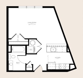 Studio, 1 bath, 520 sqft, $2,049