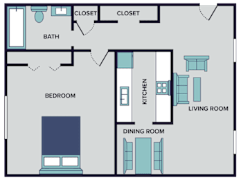 1 bed, 1 bath, 750 sqft, $799