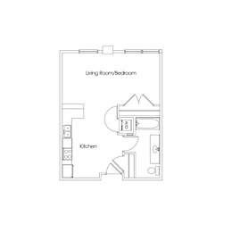 Studio, 1 bath, 562 sqft, $1,185
