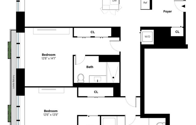 2 beds, 2.5 baths, 1,694 sqft, $25,000, Unit 9CW
