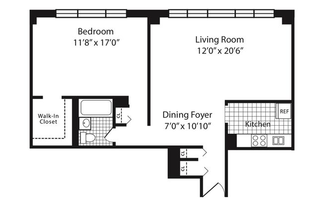 1 bed, 1 bath, 811 sqft, $5,000, Unit 1-12A