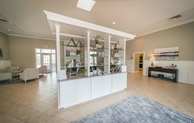 a long line of checkered floors in a store