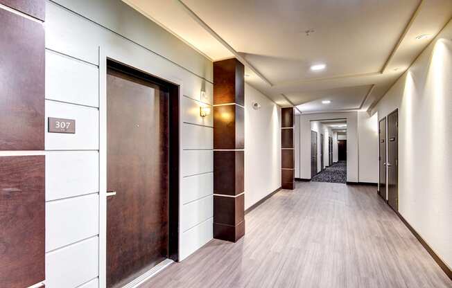 Hallway at The Pacifica Apartments, Tacoma, Washington
