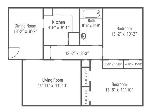 2 beds, 1 bath, 808 sqft, $1,155