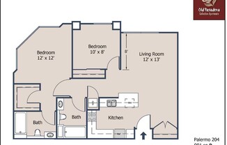 2 beds, 2 baths, 901 sqft, $3,695, Unit 204 P