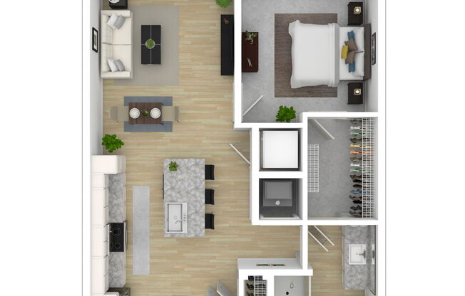 1 bed, 1 bath, 677 sqft, $1,665