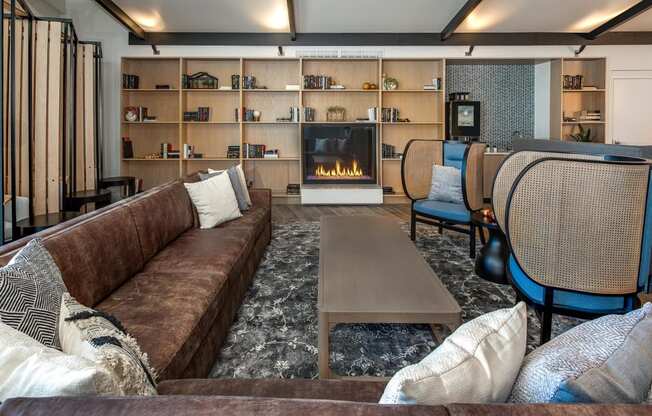 West 38 Apartments Clubhouse Seating Area Near Fire Place
