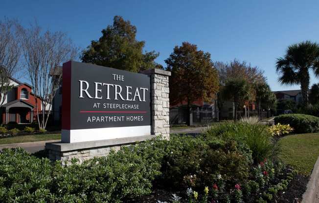 Exterior Entrance Sign  located at Retreat at Steeplechase in Houston, TX 77065