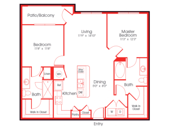 2 beds, 2 baths, 1,048 sqft, $2,836