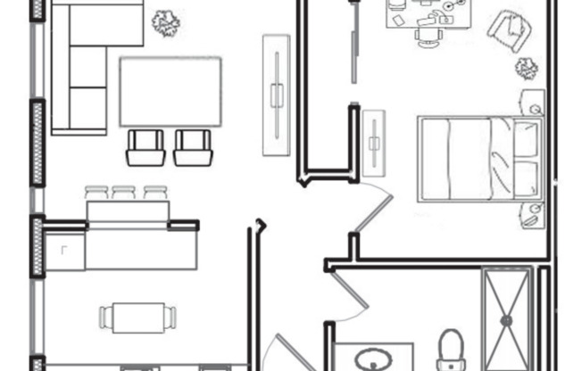 1 bed, 1 bath, $2,100, Unit 3