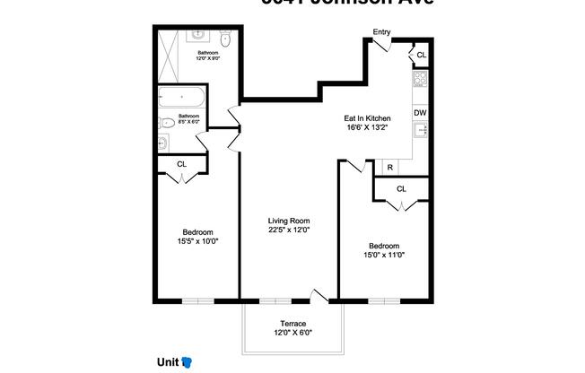 2 beds, 2 baths, 1,042 sqft, $3,289, Unit 3A